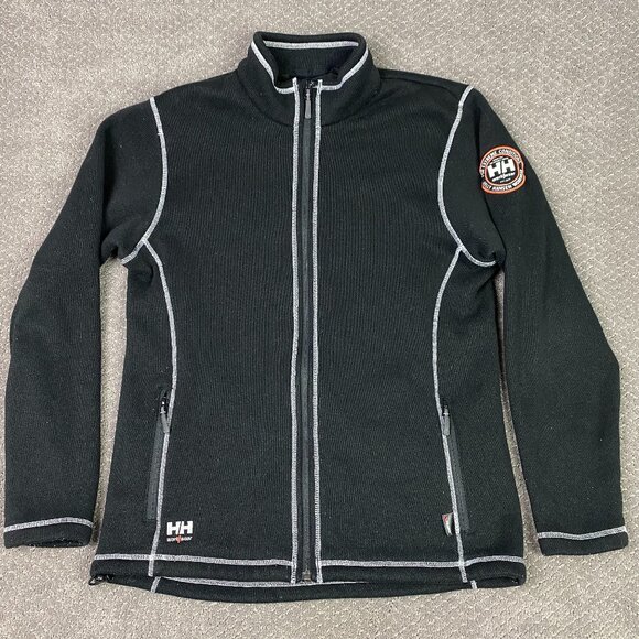 Helly Hansen Hay River Polartec Fleece Jacket Sweater Men's Large Medium Black - Picture 1 of 12